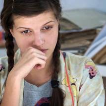 Агния Кузнецова на съемках фильма "Ой, мамочки..."