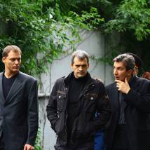 Артем Артемьев, Вячеслав Разбегаев и Александр Андриенко на съемках фильма "Двойная жизнь (Преступная страсть)"