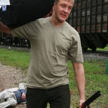 Сергей Горобченко на съемках фильма "Пуля-дура 3. Агент для наследницы"
