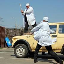 На съемках фильма "Веское основание для убийства"