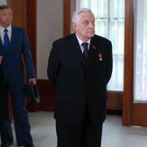 Олег Басилашвили на съемках фильма "Вербное воскресенье"