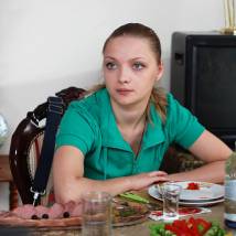 Екатерина Вилкова на съемках фильма "Вербное воскресенье"