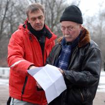 Антон Сиверс и Юрий Шайгарданов на съемках фильма "Вербное воскресенье"