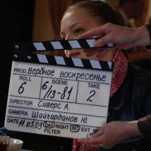 Екатерина Вилкова на съемках фильма "Вербное воскресенье"