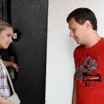 Ольга Арнтгольц на съемках сериала "Выхожу тебя искать"