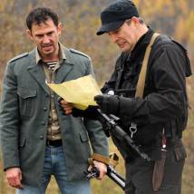 Олег Морозов и Вячеслав Разбегаев на съемках сериала "Золотой капкан"