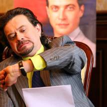 Остап Ступка на съемках сериала "Чудо"