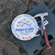 На съемках фильма "Робинзон"