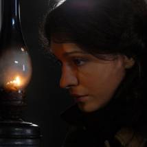 Елена Подкаминская на съемках фильма "В сторону от войны"