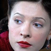 Елена Подкаминская на съемках фильма "В сторону от войны"