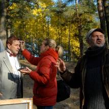 Алексей Козлов, Борис Смолкин на съемках фильма "В сторону от войны"