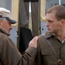 Алексей Козлов и Алексей Комашко на съемках фильма "В сторону от войны"