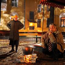 На съемках фильма "Дворик"