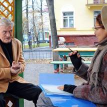 Борис Щербаков и Людмила Артемьева на съемках сериала "Дворик (Искренне ваш)"