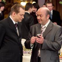 Анатолий Кот и Вячеслав Гришечкин на съемках сериала "Маргоша 3"