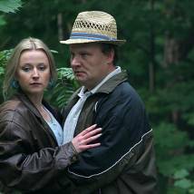 Ольга Медынич и Борис Каморзин на съемках сериала "Сыщик Самоваров"