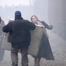 Юлия Снигирь на съемках сериала "Небо в огне"