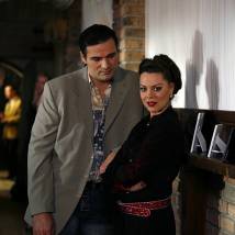 Александр Дьяченко и Наталья Громушкина на съемках сериала "Была любовь"