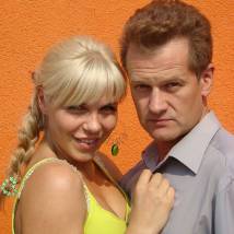 Виктория Лукина и Сергей Власов на съемках сериала "Терминал"