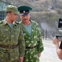 Андрей Чадов и Сергей Селин на съемках фильма "Тихая застава"