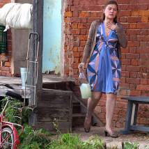 Мария Голубкина на съемках сериала "Чокнутая"