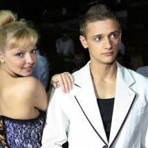Марина Орлова и Артем Волков на съемках сериала "Золотые. Барвиха 2"