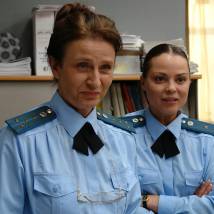 Елена Сафонова и Наталья Громушкина на съемках сериала "А счастье где-то рядом"