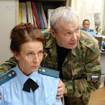 Елена Сафонова и Василий Мищенко на съемках сериала "А счастье где-то рядом"