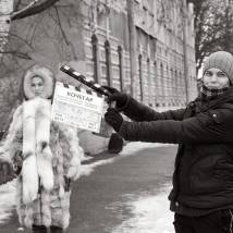 На съемках фильма "Кочегар"