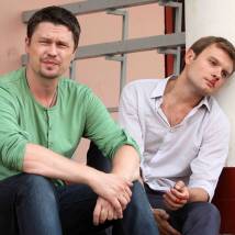 Денис Рожков и Владимир Фекленко на съемках сериала "Отдел"