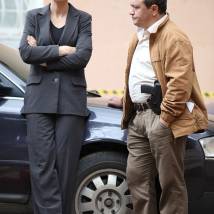 Ирина Лачина и Сергей Габриэлян на съемках сериала "Охраняемые лица"