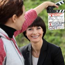 Ирина Лачина на съемках сериала "Охраняемые лица"