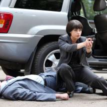 Ирина Лачина на съемках сериала "Охраняемые лица"