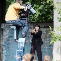 Ирина Лачина на съемках сериала "Охраняемые лица"