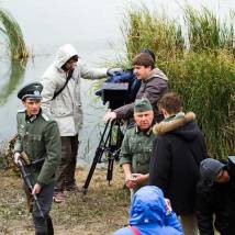 На съемках фильма "Заяц, жаренный по-берлински"
