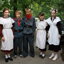 На съемках фильма "Голубка"