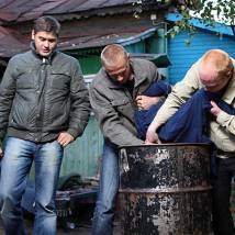 На съемках фильма "Бежать"