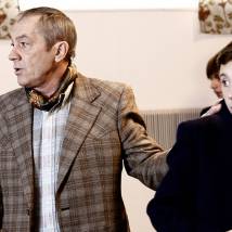 Сергей Сосновский и Дмитрий Выскубенко на съемках фильма "Мой папа Барышников"