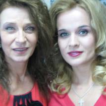 Елена Сафонова и Мария Антипп на съемках сериала "Новости"