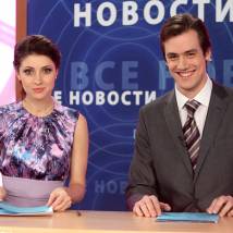 Анастасия Макеева и Данила Дунаев на съемках сериала "Новости"