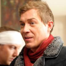 Александр Бухаров на съемках сериала "Участковый"