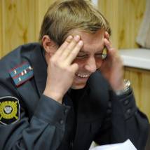 Александр Бухаров на съемках сериала "Участковый"