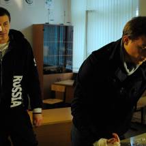 Александр Бухаров на съемках сериала "Участковый"