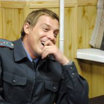 Александр Бухаров на съемках сериала "Участковый"