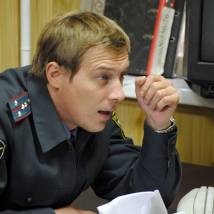 Александр Бухаров на съемках сериала "Участковый"