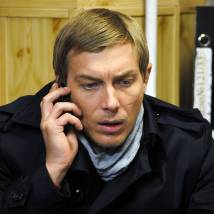 Александр Бухаров на съемках сериала "Участковый"