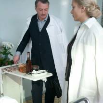 Марат Башаров, Мария Порошина на съемках фильма "Анна Герман. Тайна белого ангела"