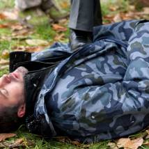 Павел Трубинер на съемках сериала "Грач"