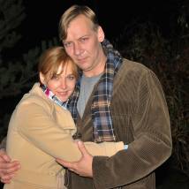 Наталия Вдовина и Виктор Раков на съемках сериала "Фарфоровая свадьба"