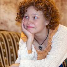 Елена Шилова на съемках сериала "Пончик Люся"